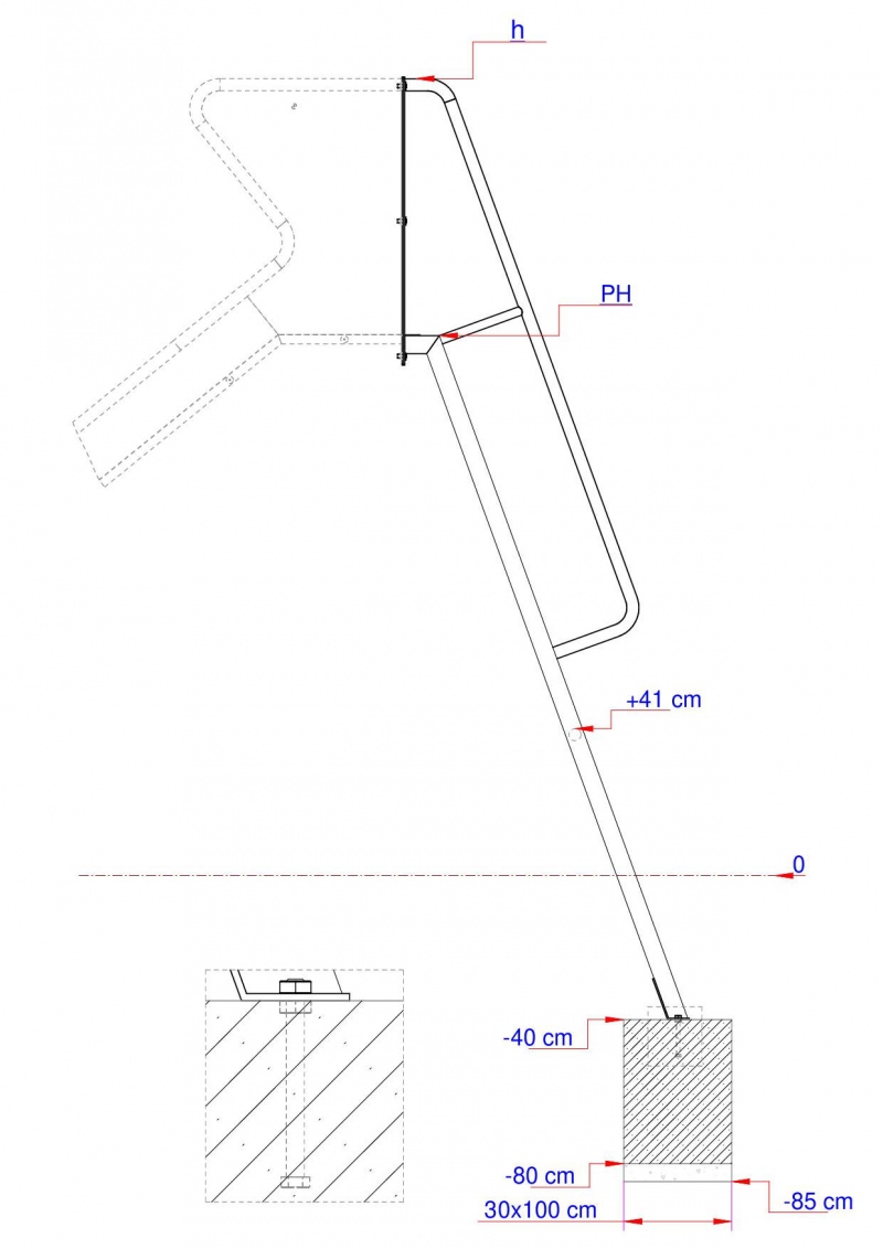 Leiteraufstieg für Anbaurutschen