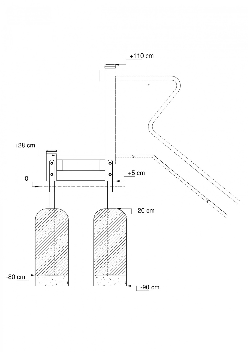 Holzpodest für Hangrutschen