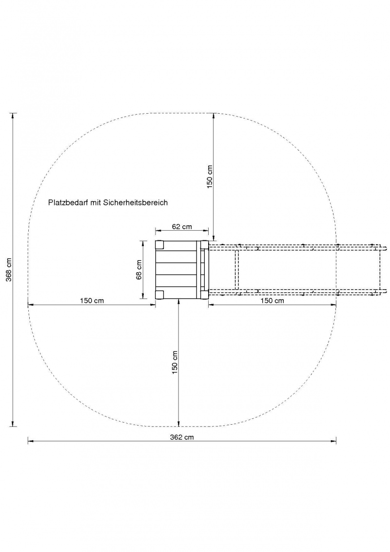 Holzpodest für Hangrutschen