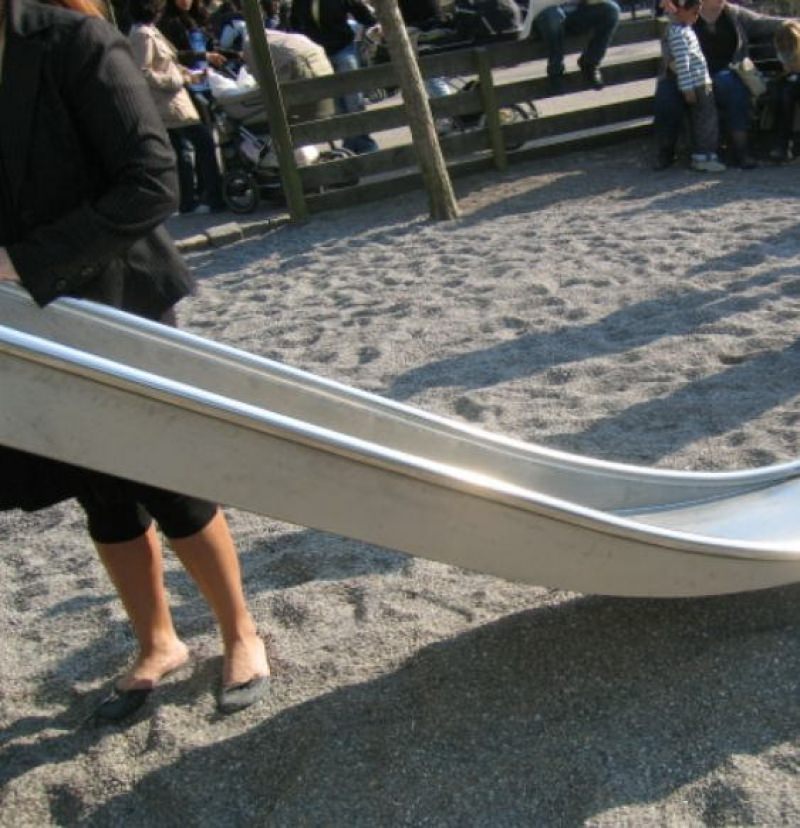 Edelstahlrutsche mit schwebendem Auslauf