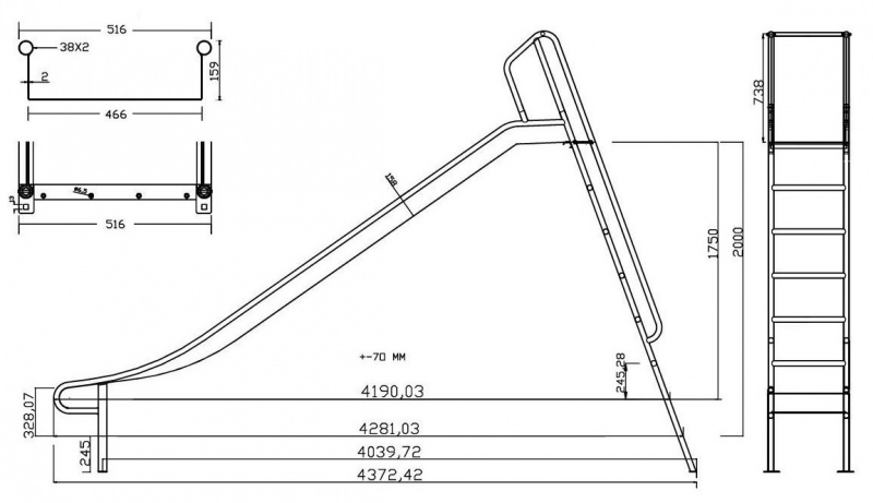Gartenrutsche mit Leiter aus Edelstahl