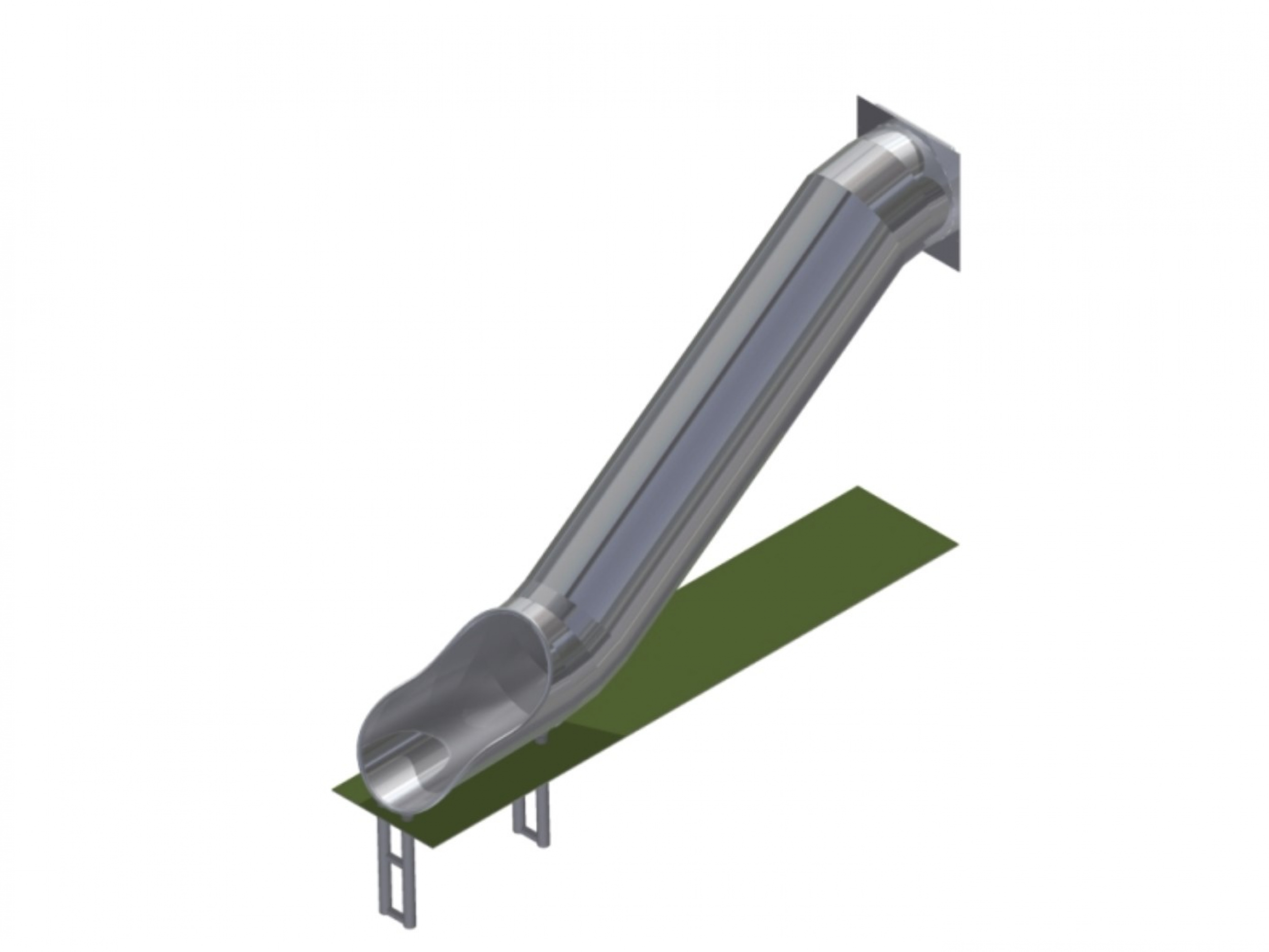 Röhrenrutschbahn aus Edelstahl für Spielplatz oder Schulhof