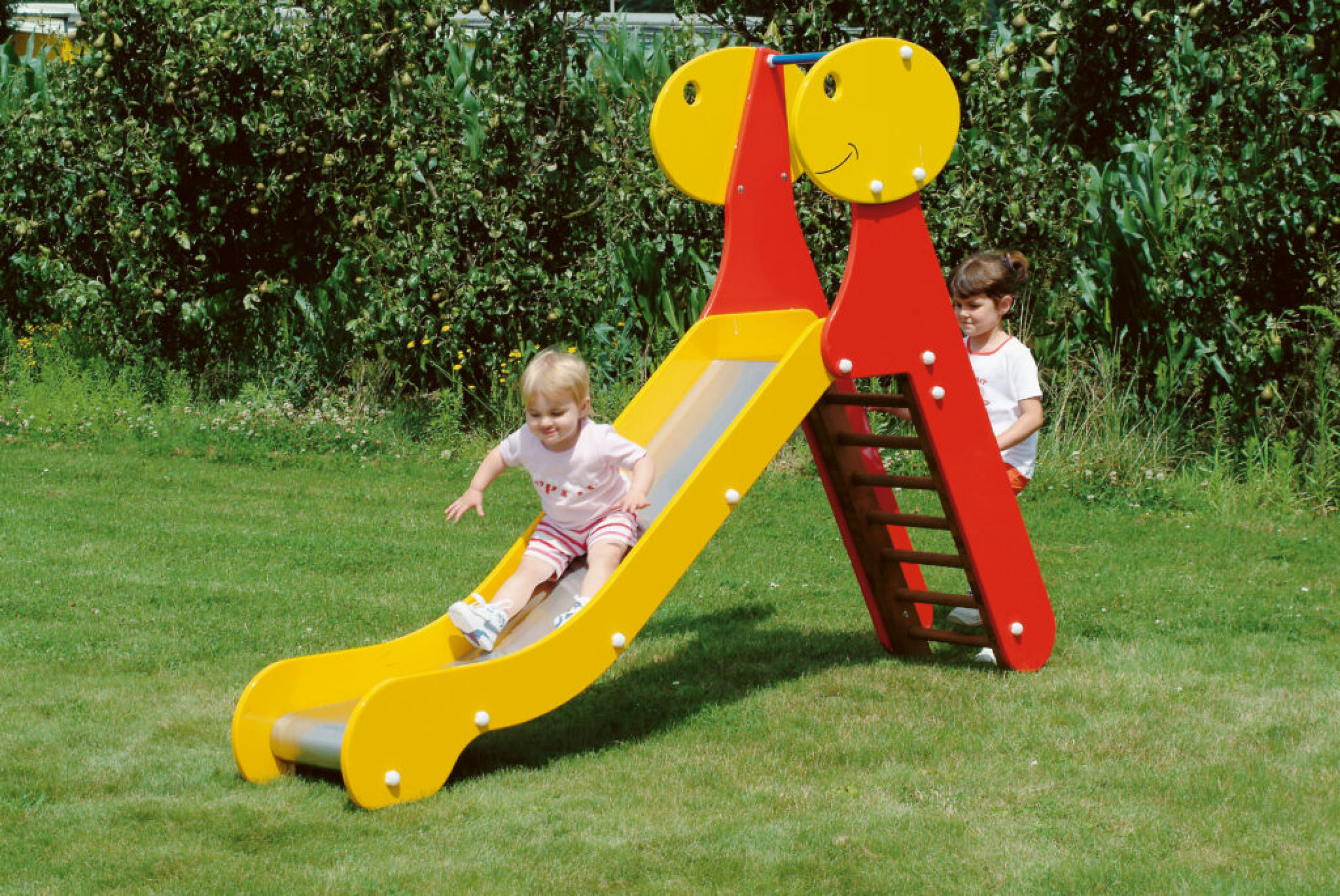 Dino-Rutsche aus HDPE mit Edelstahlbelag