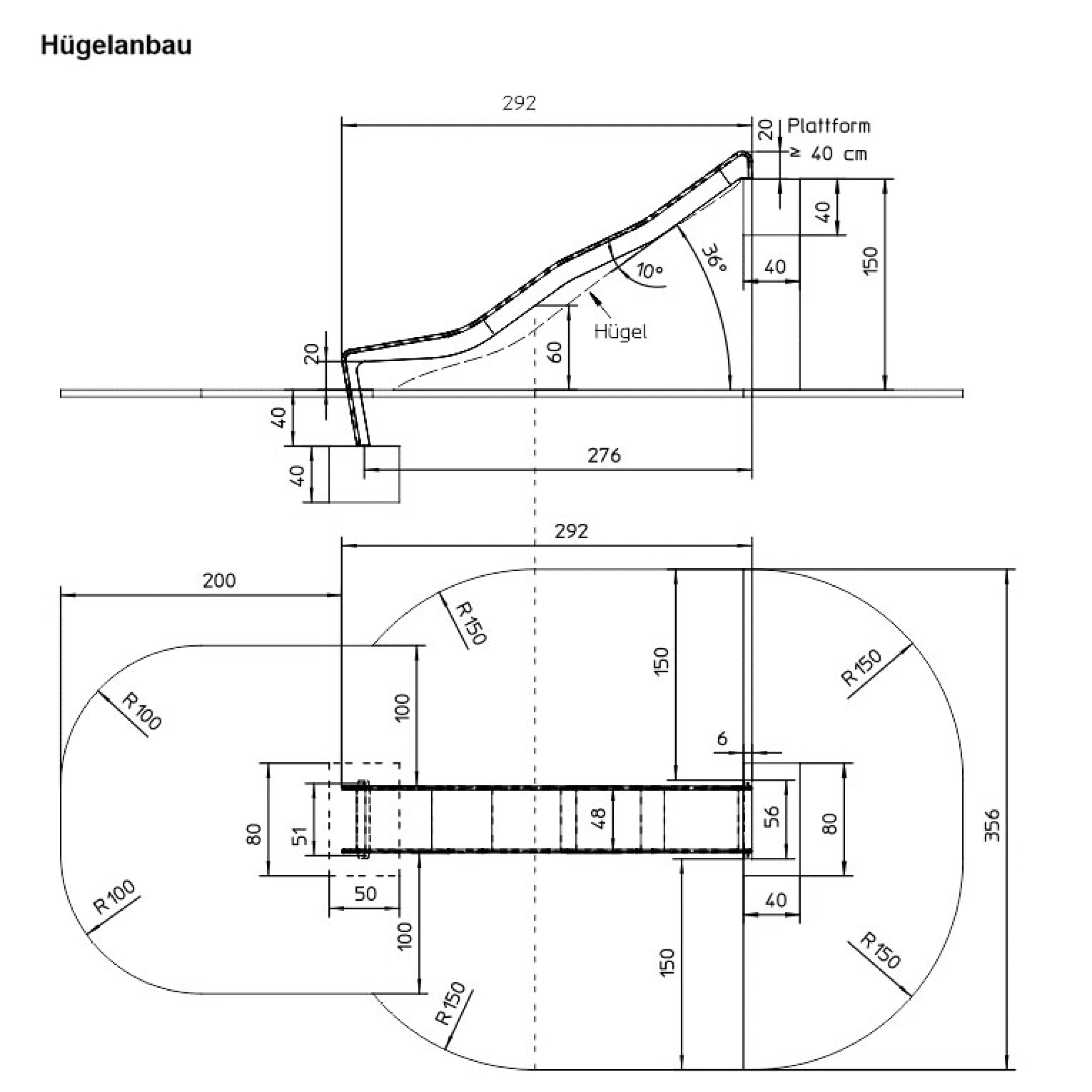 Edelstahl-Wellenrutsche für Spielplatz & Spielturm