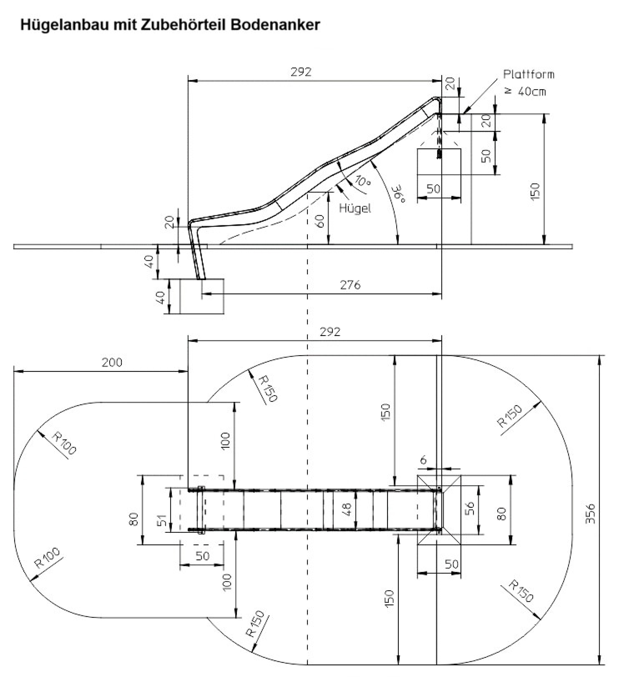 Edelstahl-Wellenrutsche für Spielplatz & Spielturm