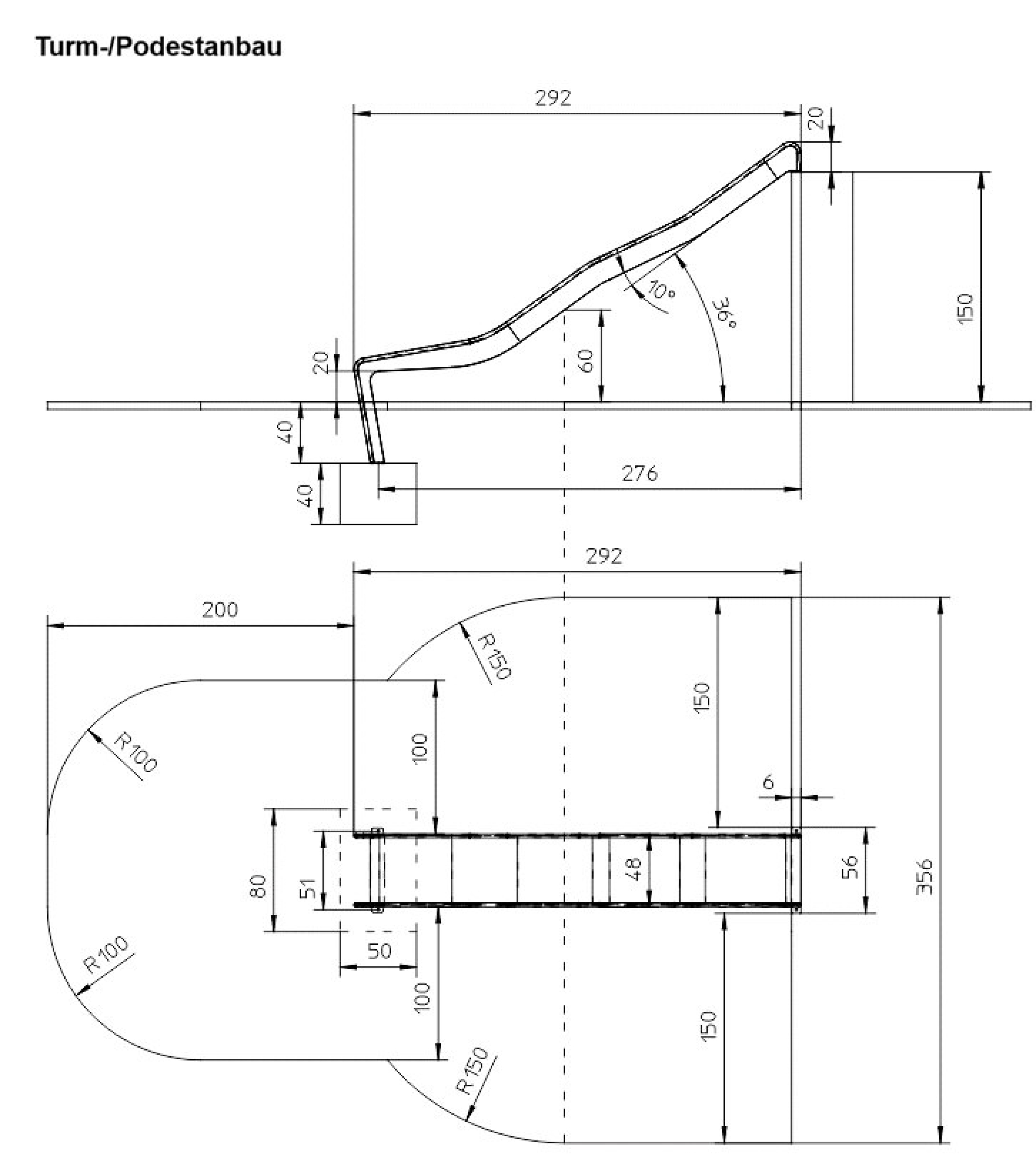 Edelstahl-Wellenrutsche für Spielplatz & Spielturm