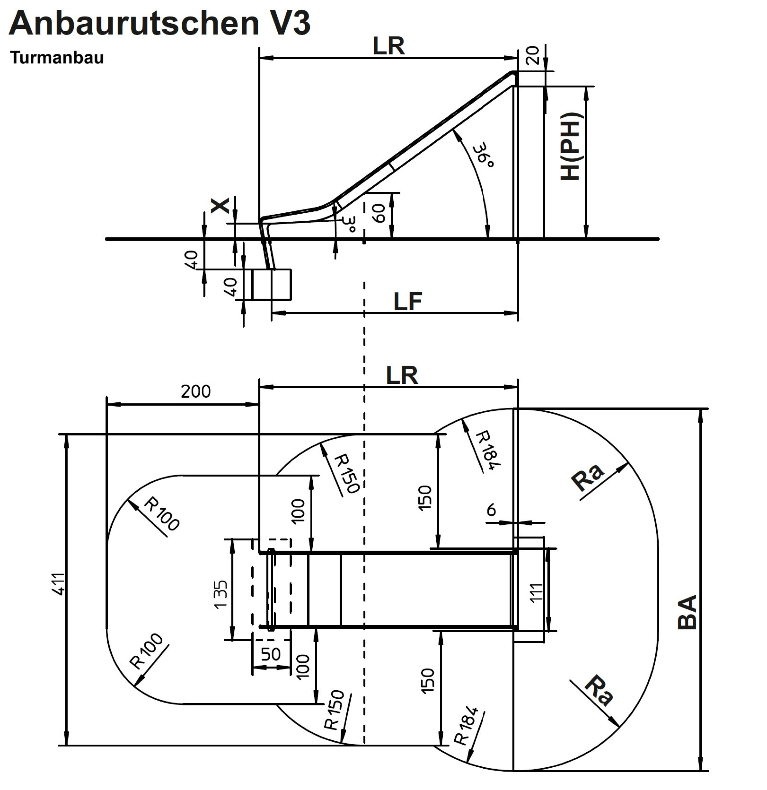Breite Edelstahl-Wellenrutsche für Spielplätze